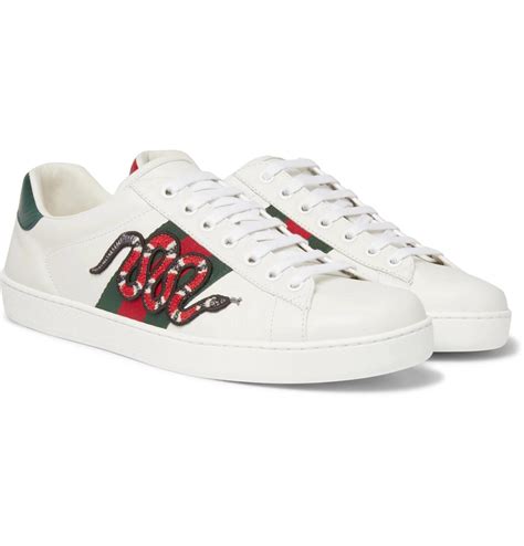 gucci embroidery snake|Gucci ace sneakers sale.